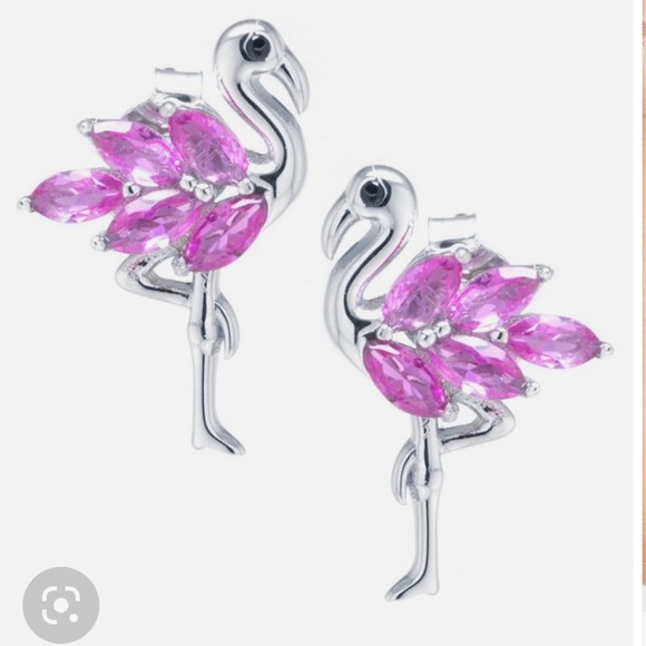 • Pink Flamingo Earrings • - Picture 5 of 5